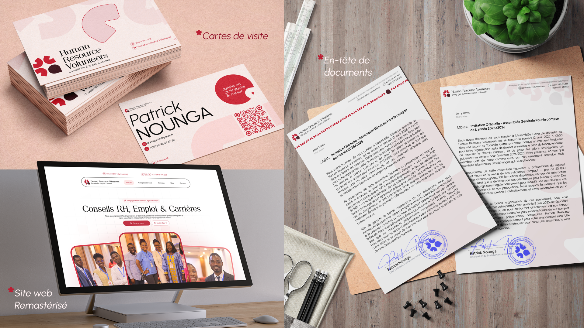 Corporate Stationery, and Website Mockups